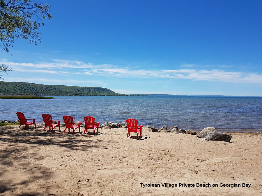 Tyrolean Village Private Beach on Georgian Bay